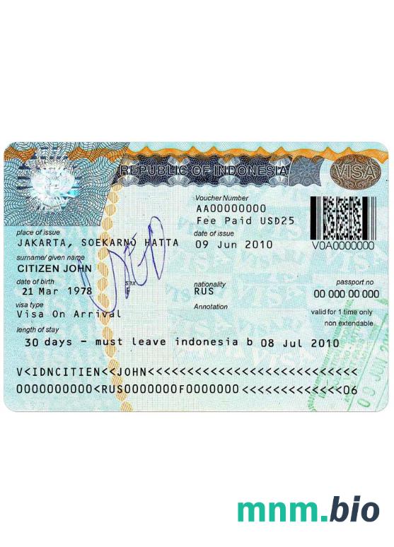 Indonesia visa w pełni edytowalny PSD